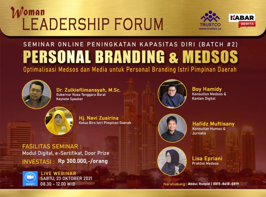 Pada Women Leadership Forum, Nevi Zuairina Bicara Personal Branding dan Medsos pada Istri Pimpinan Daerah