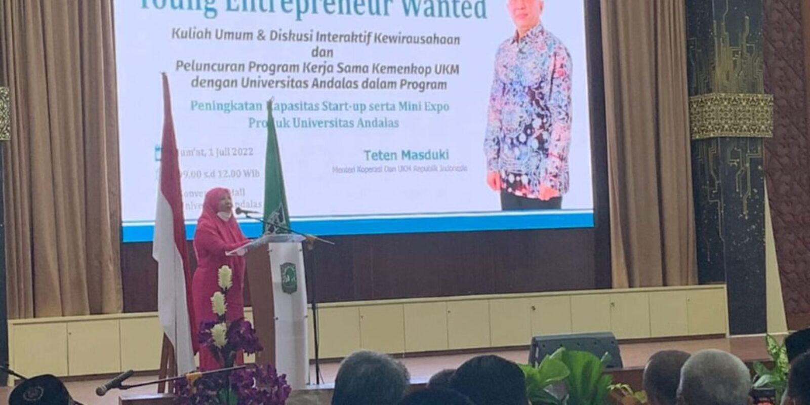 Bersama Kemenkop, Hj. Nevi Zuairina Hadi Pada Kuliah Umum dan Diskusi Interaktif Kewirausahaan
